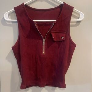 Stylish Burgundy Sleeveless Top